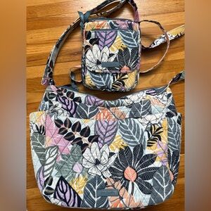 Vera Bradley Matching Floral Crossbody & Shoulder Bag Set - perfect duo! 💜🩷🖤